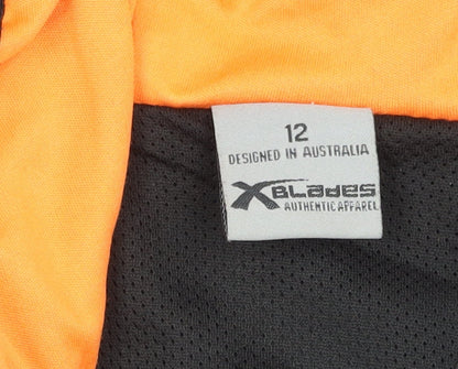 Additional view of XBlades boys’ black basic jacket, size 12, rugby hooded