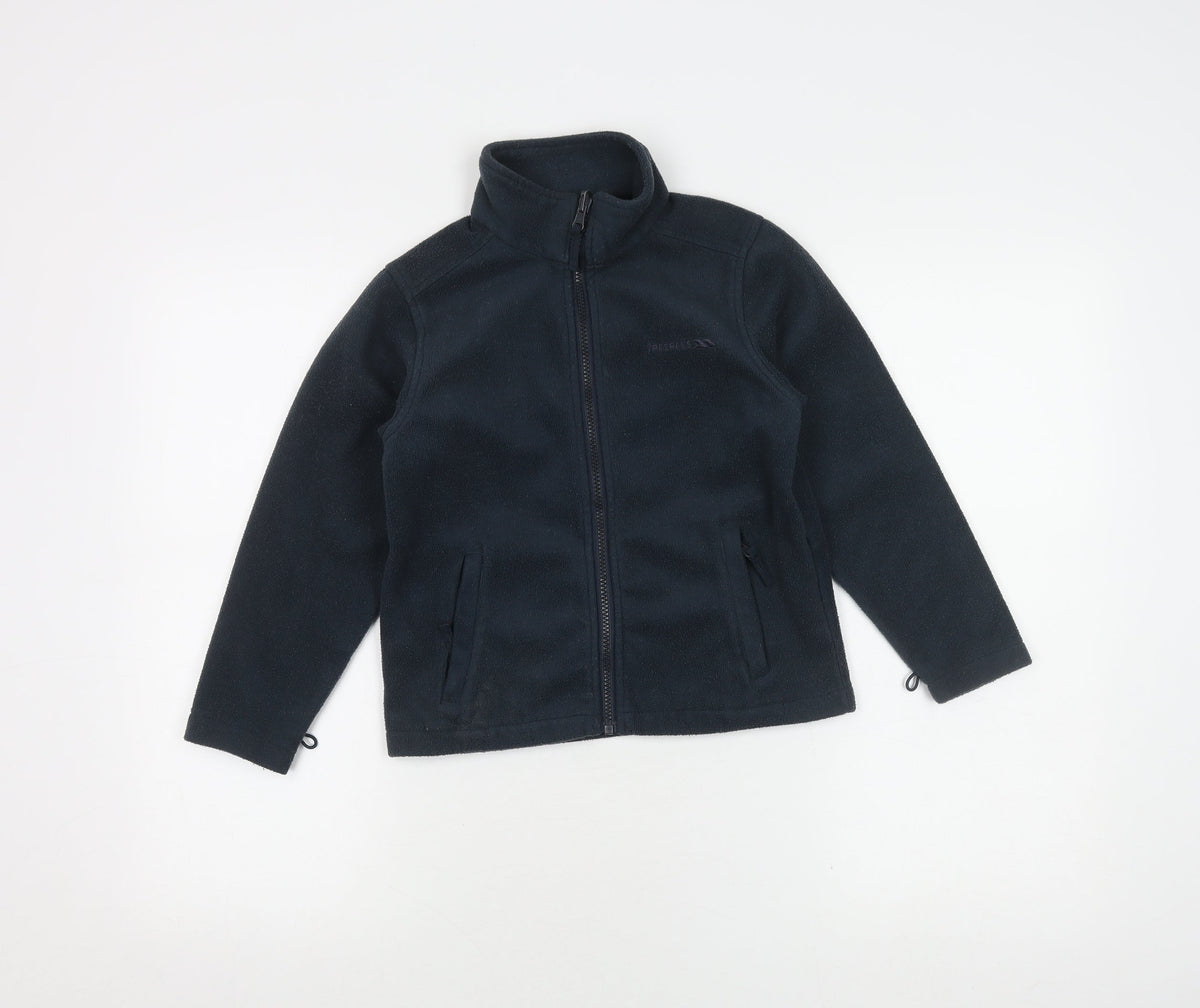 Additional front view of Trespass boys’ black fleece jacket 6 years - casual all seasons