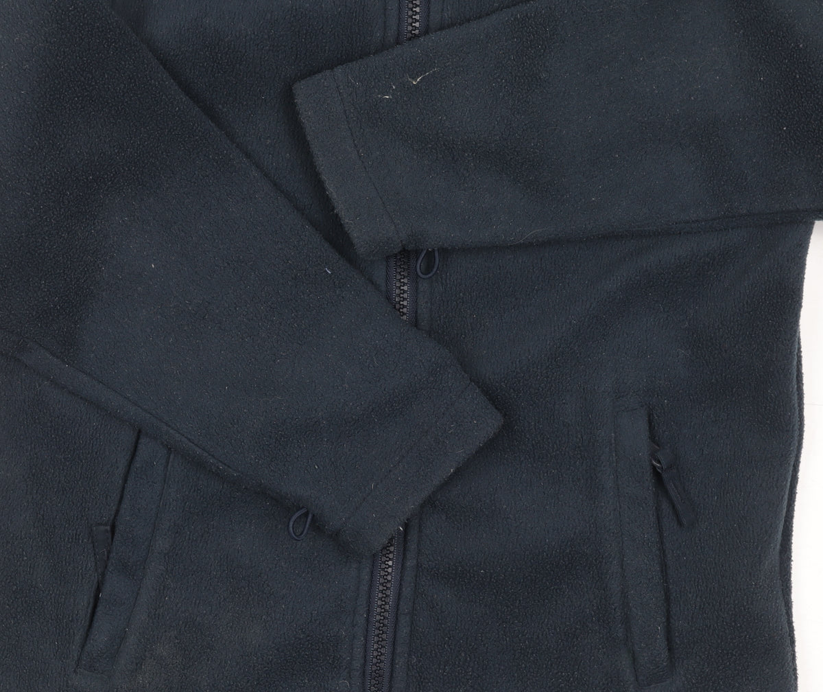 Close-up detail of Trespass boys’ black fleece jacket 6 years - casual all seasons