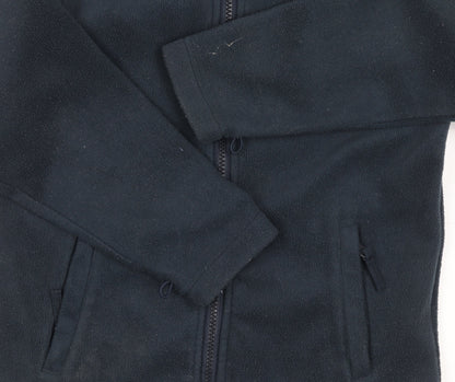 Close-up detail of Trespass boys’ black fleece jacket 6 years - casual all seasons