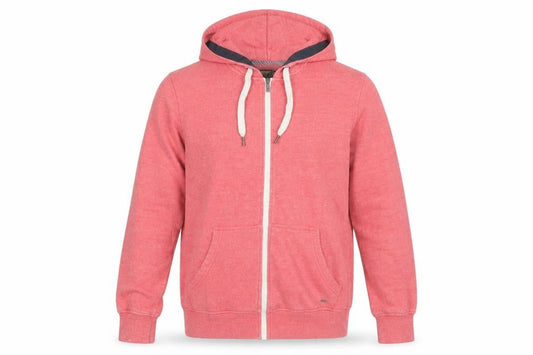 Solid Men's Red Full Zip Hoodie Small