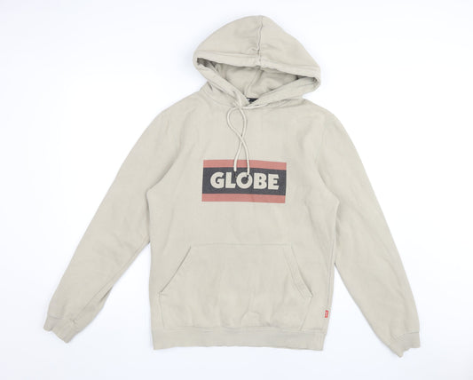 Globe Men's Beige Pullover Hoodie XS Logo Skateboarding