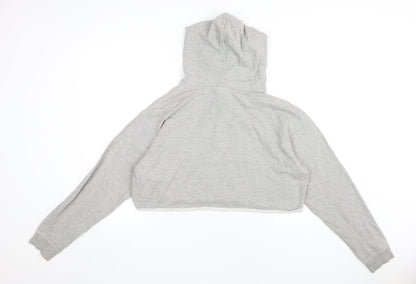 Back view of Ivy Park Women's Grey Cropped Hoodie - Medium