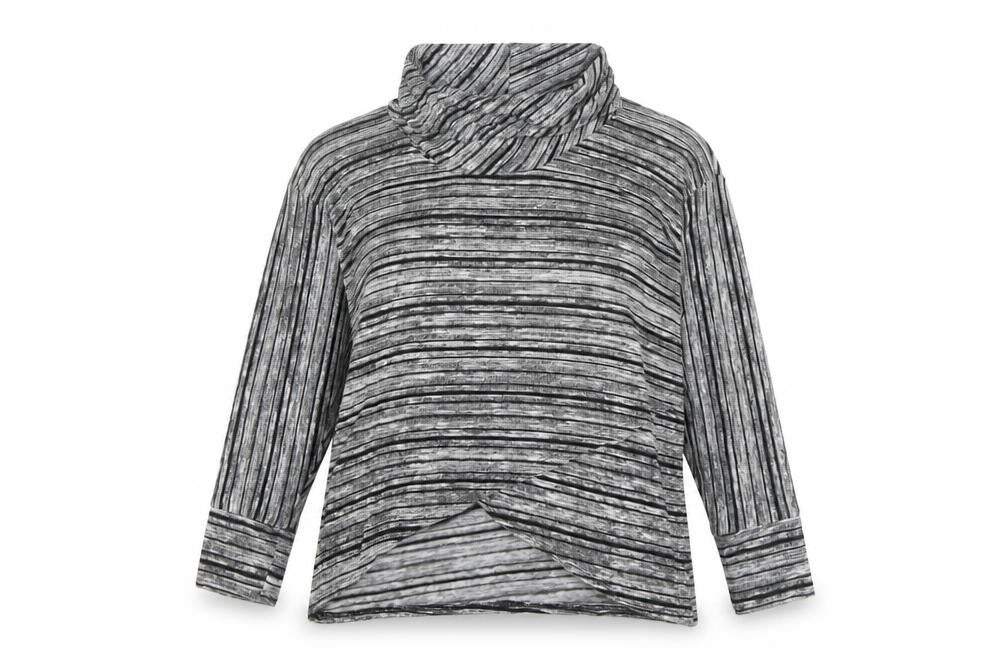 Saloos Women's Grey Striped Top, Size 12