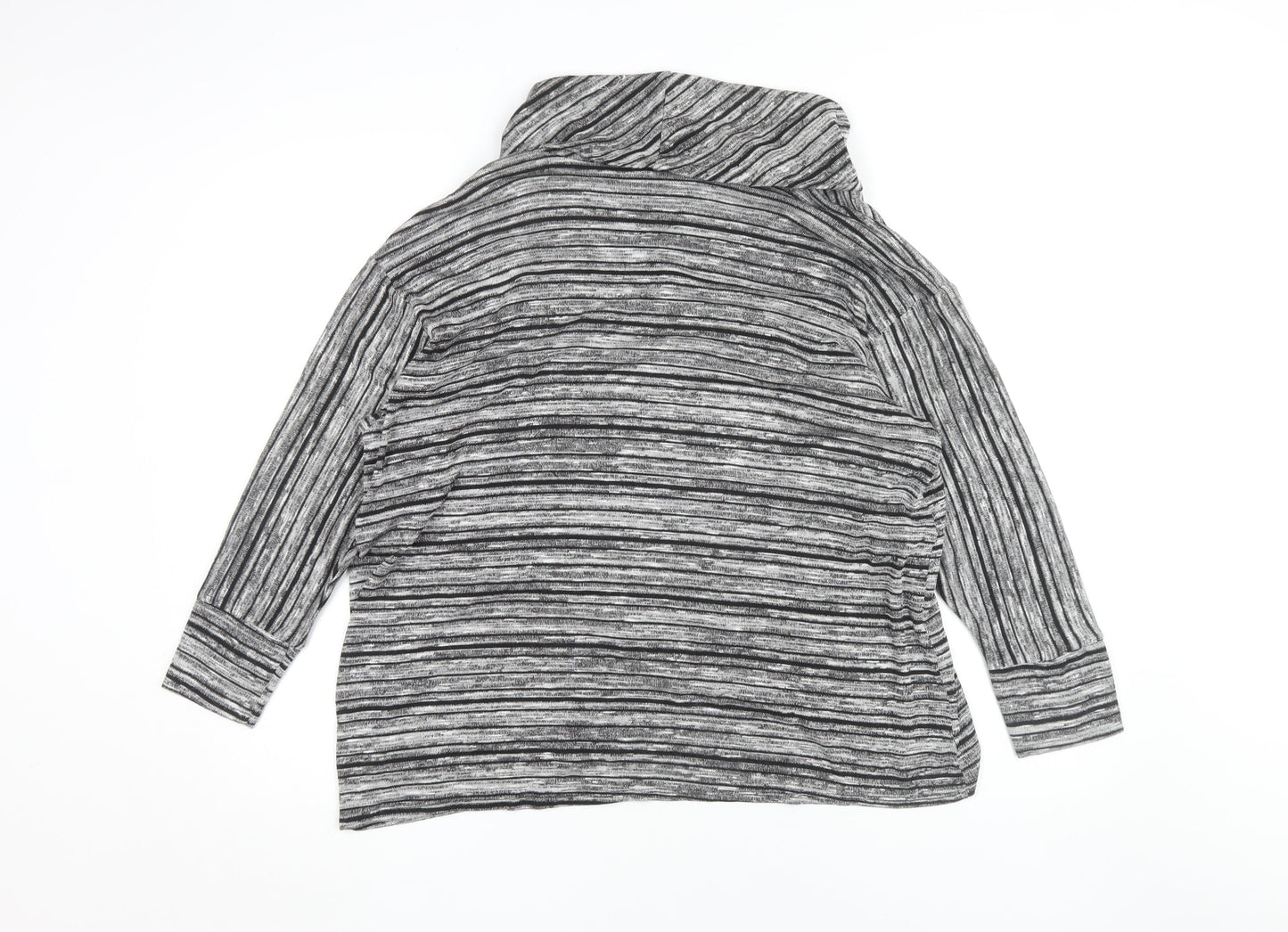 Saloos Women's Grey Striped Top, Size 12