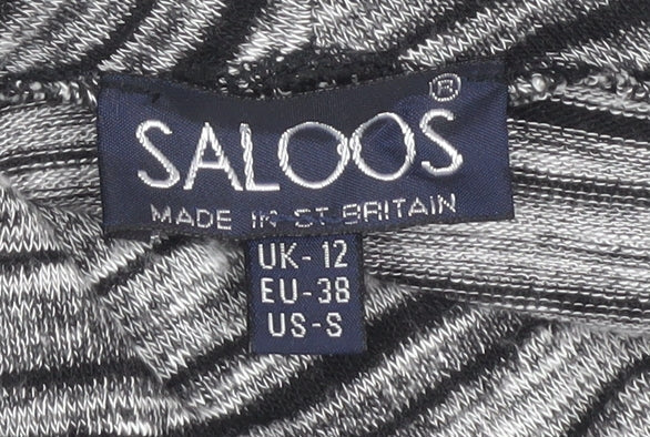 Saloos Women's Grey Striped Top, Size 12