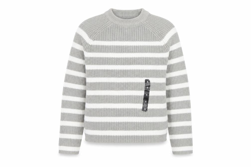 Marks & Spencer Women's Grey Striped Pullover Jumper S