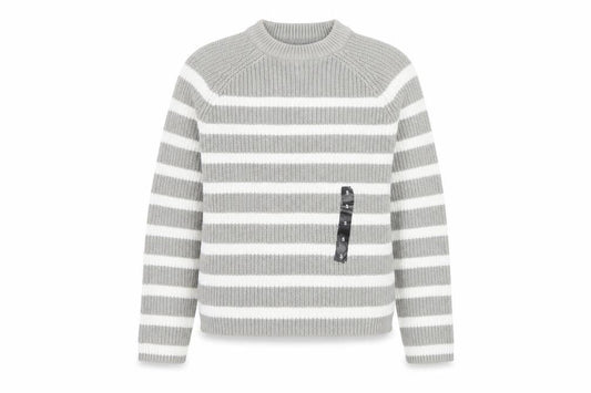 Marks & Spencer Women's Grey Striped Pullover Jumper S