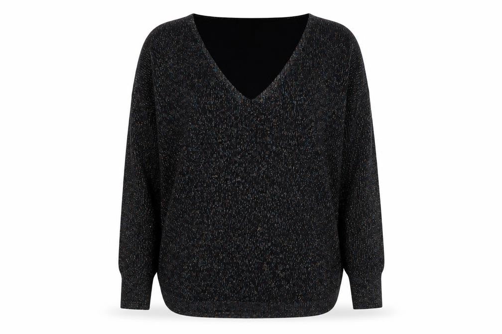 Oasis Women's Black V-Neck Pullover Jumper - Size L