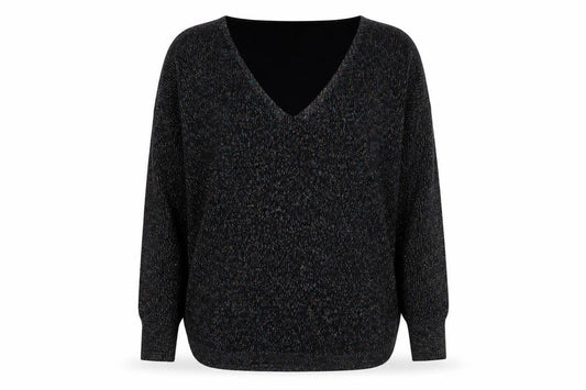 Oasis Women's Black V-Neck Pullover Jumper - Size L