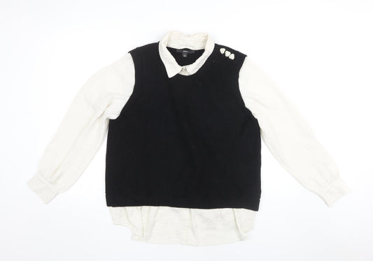 Next Women's Black Sleeveless Vest Jumper Size L