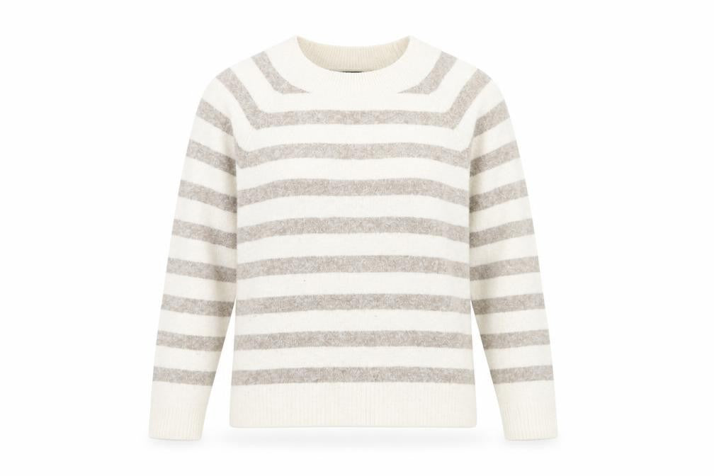 Vero Moda Women's Beige Striped Pullover Jumper XS