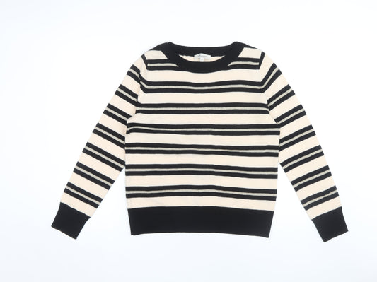 Somerset by Alice Temperley Women’s Black Striped Pullover Jumper Size 14