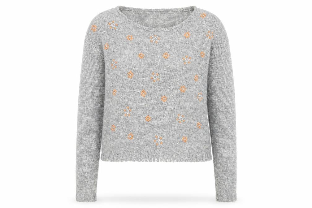 Superdry Women's Grey Floral Pullover Jumper M