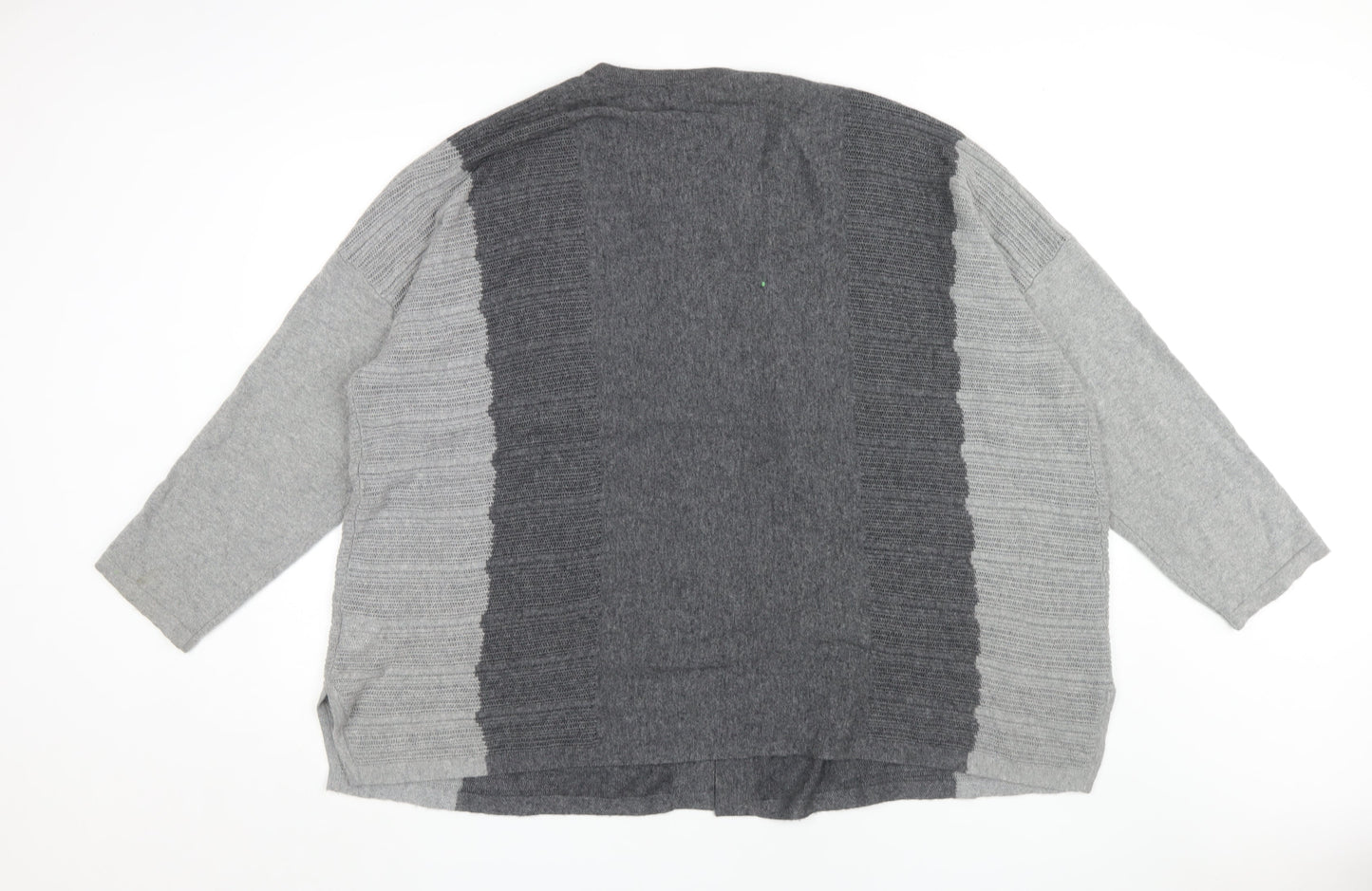 Country Casuals Women's Grey Cardigan, XL, Round Neck Knit