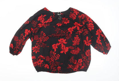Bonmarché Women's Red Floral Blouse Size 18