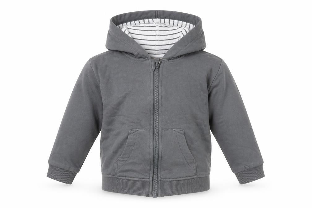 John Lewis Unisex Grey Hoodie Jacket 9-12 Months with Pockets
