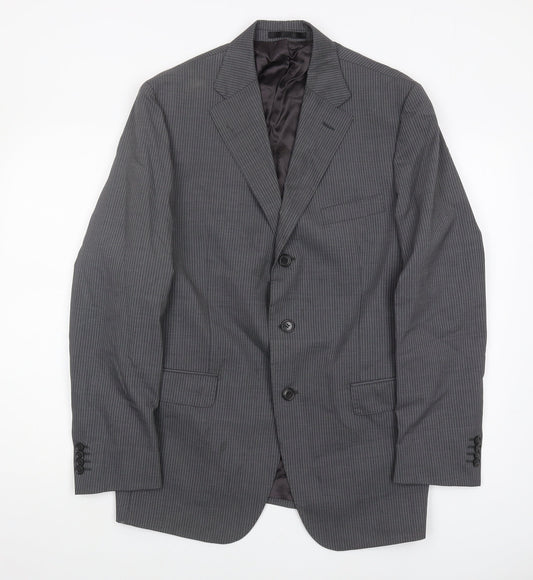 Boggi Grey Men's Blazer UK 40 Classic Striped Jacket