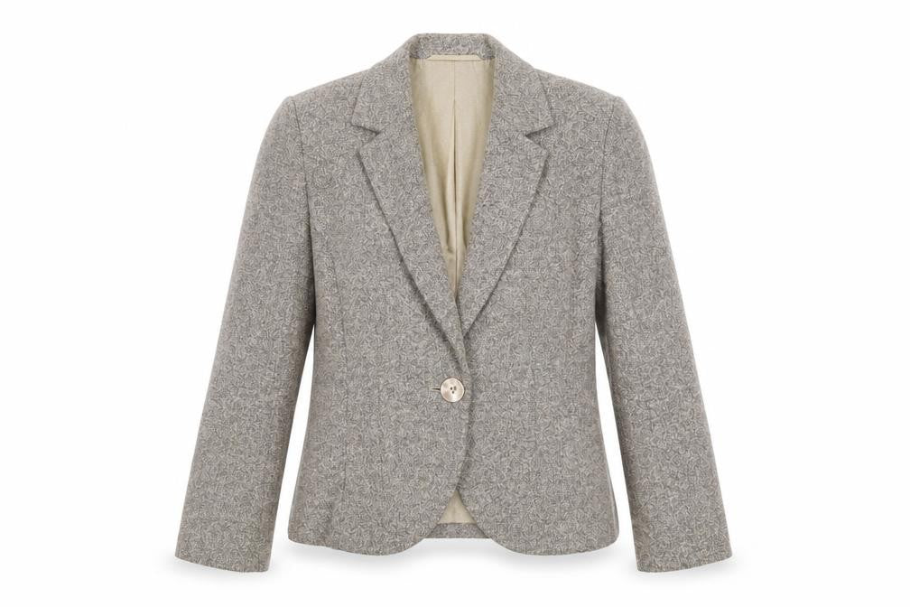 Minosa Women's Grey Wool Blend Blazer Size 12 Petite