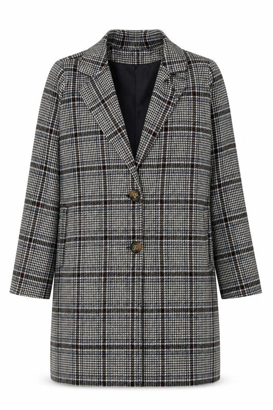 Boohoo Women's Check Coat, UK 12, Multicoloured Plaid