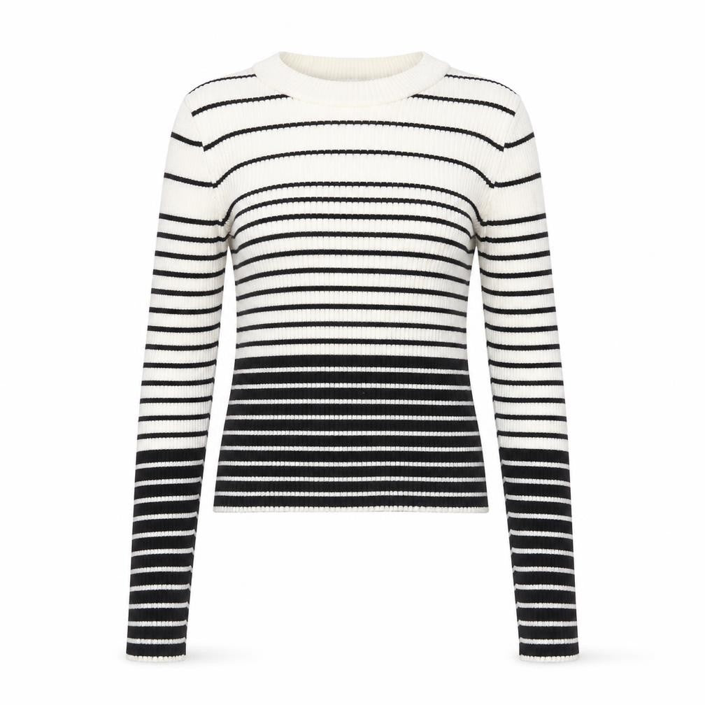 Topshop Women's Black & White Striped Pullover XS