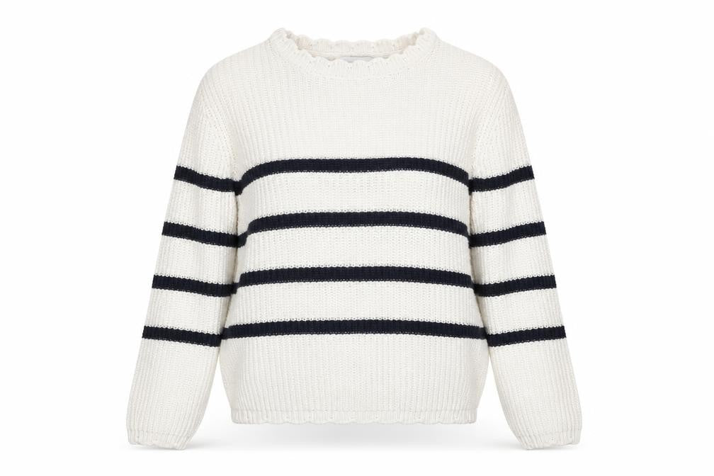Only Women's XS Striped Pullover Jumper White