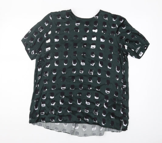 & Other Stories Women's Green Geometric Blouse Size 12