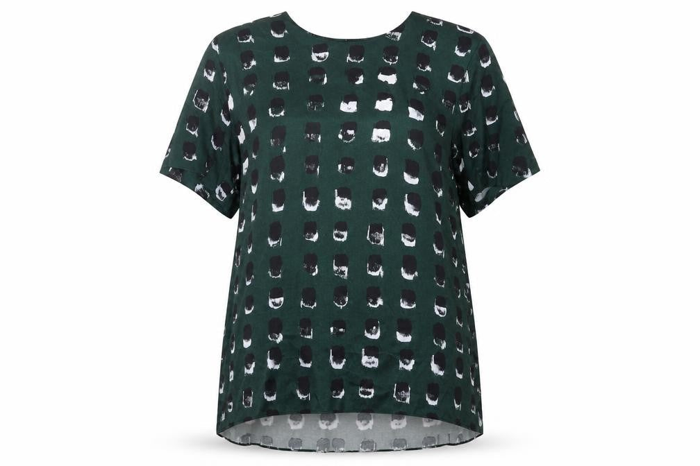 & Other Stories Women's Green Geometric Blouse Size 12