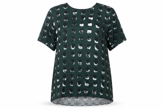 & Other Stories Women's Green Geometric Blouse Size 12