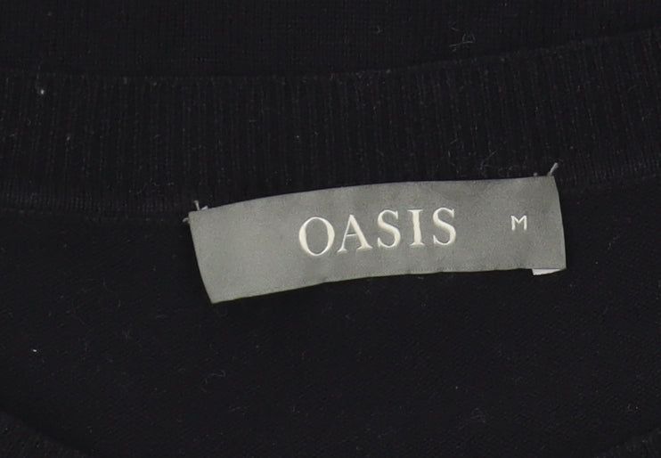 Oasis Women's Black Floral Jumper Pullover M