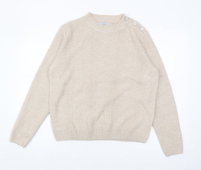 Additional front view of Honor Millburn Beige Women's jumper, size L