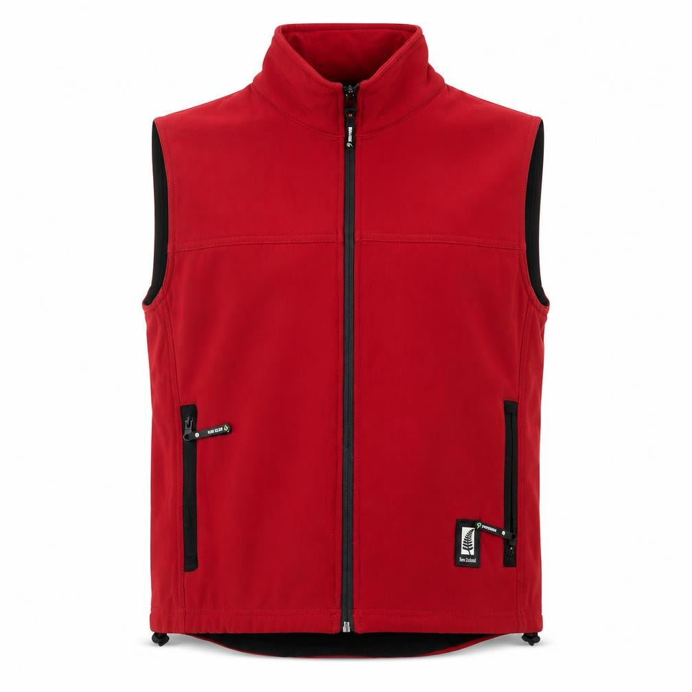 Kiwi Stuff Red Men's Waistcoat M with Zipped Pockets