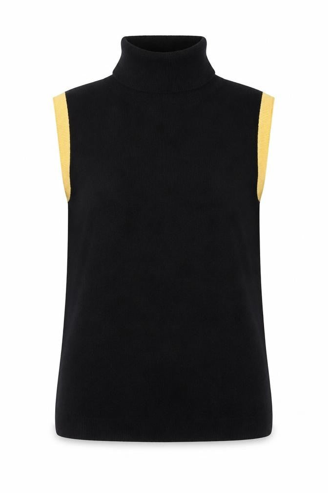 René Lezard Women's Black Viscose Tank Top Medium
