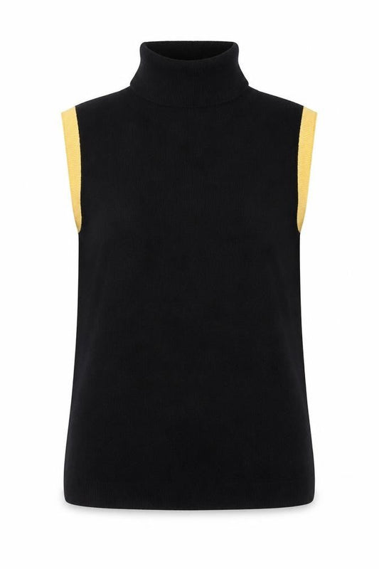 René Lezard Women's Black Viscose Tank Top Medium