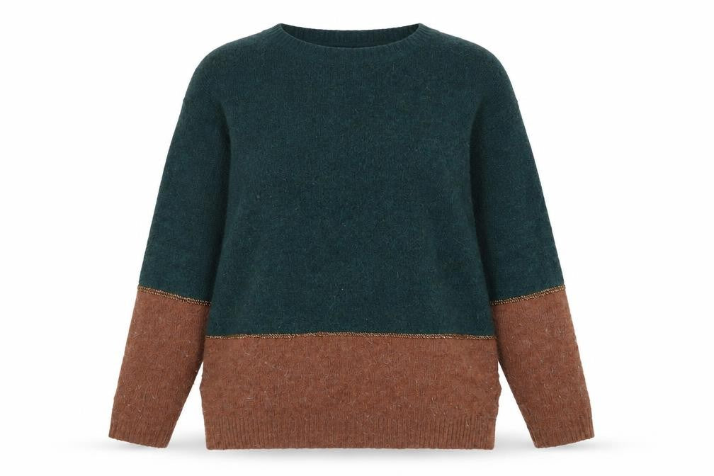 Fat Face Women's Green Brown Pullover Jumper Size 8