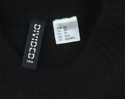 H&M Womens Black Graphic Pullover Jumper XS