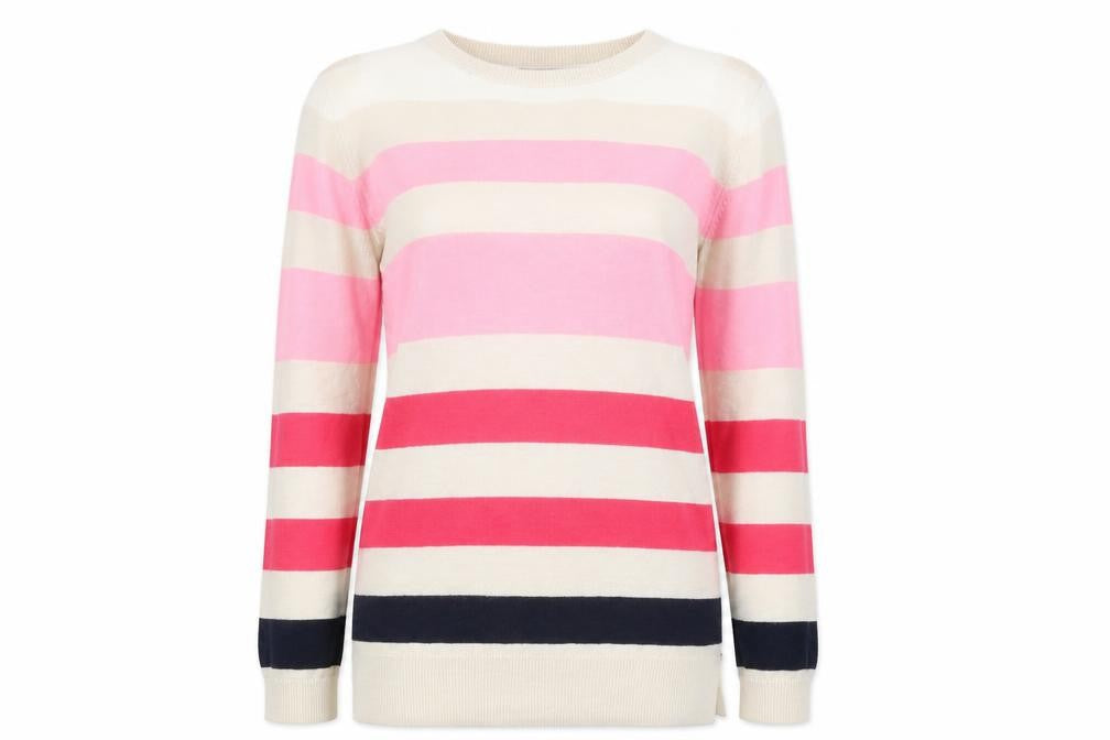 Marks & Spencer Women's Striped Crew Neck Jumper Size 6