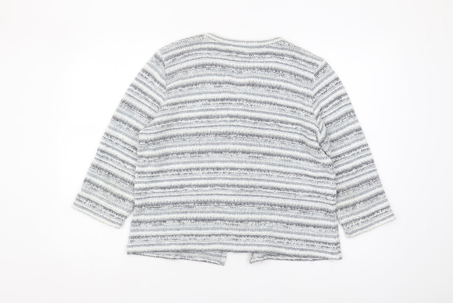 Marks & Spencer Women's Grey Striped Cardigan L
