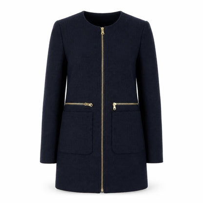 H&M Women's Blue Blazer, Size 10, Regular Fit, Zip Closure