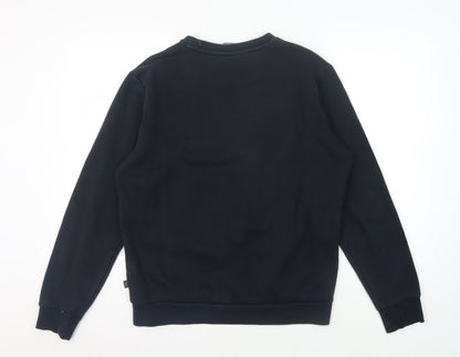 Back view of Puma Men's Black Pullover Sweatshirt S with Logo