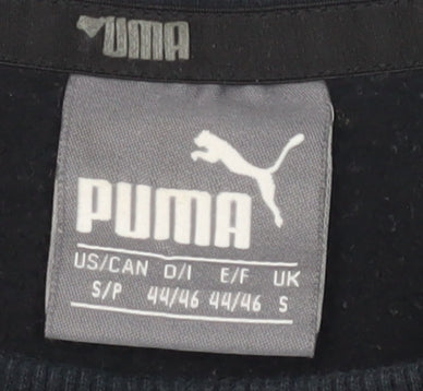 Brand and care label for Puma Men's Black Pullover Sweatshirt S with Logo