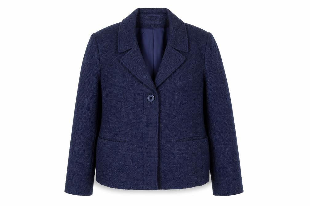 Viyella Women's Blue Bouclé Blazer Size 12