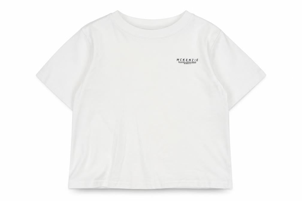 McKenzie Boys White 7-8 T-Shirt Short Sleeve Crew Neck