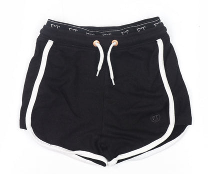Additional front view of Firetrap girls’' black athletic shorts 7-8 years