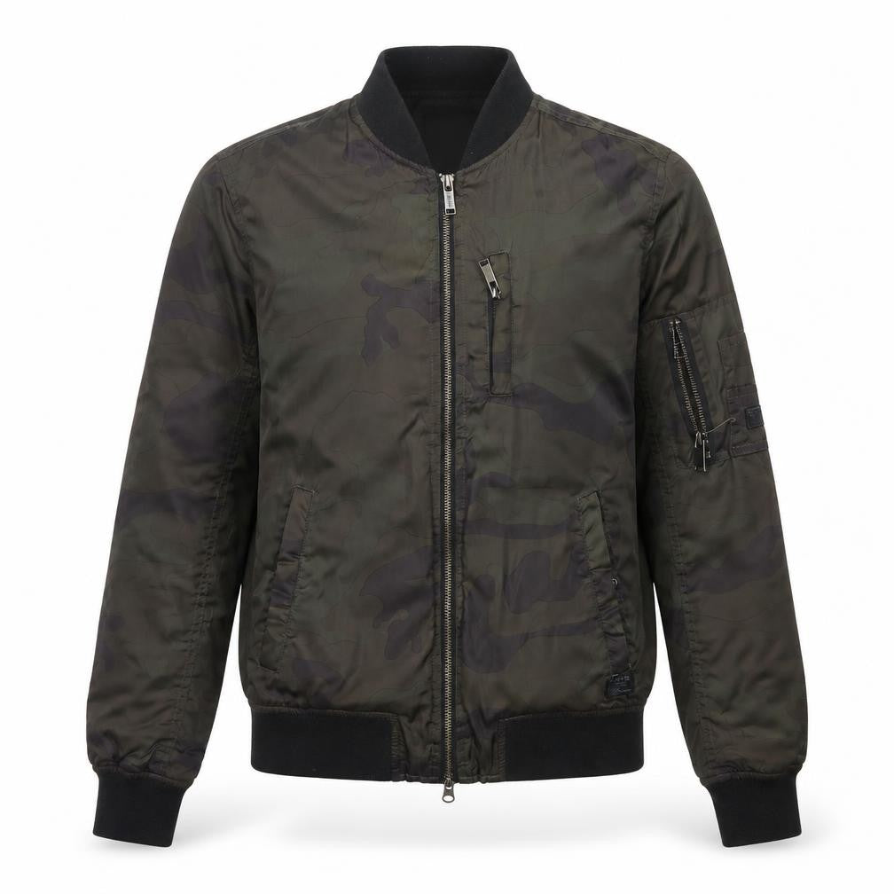 Firetrap Men's Green Camo Bomber Jacket S Regular Fit