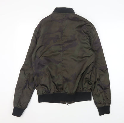 Firetrap Men's Green Camo Bomber Jacket S Regular Fit