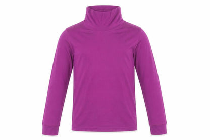 Front view of Mountain Warehouse girls’ purple high neck pullover top