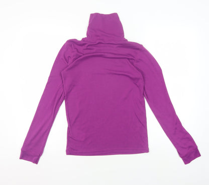 Back view of Mountain Warehouse girls’ purple high neck pullover top