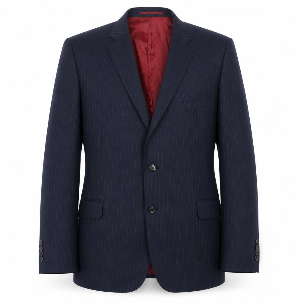 Moss Bros Men's Blue Striped Suit Jacket 44S