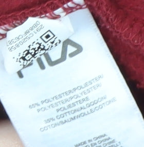 Close-up detail of Fila Women's Red Pullover Sweatshirt XL